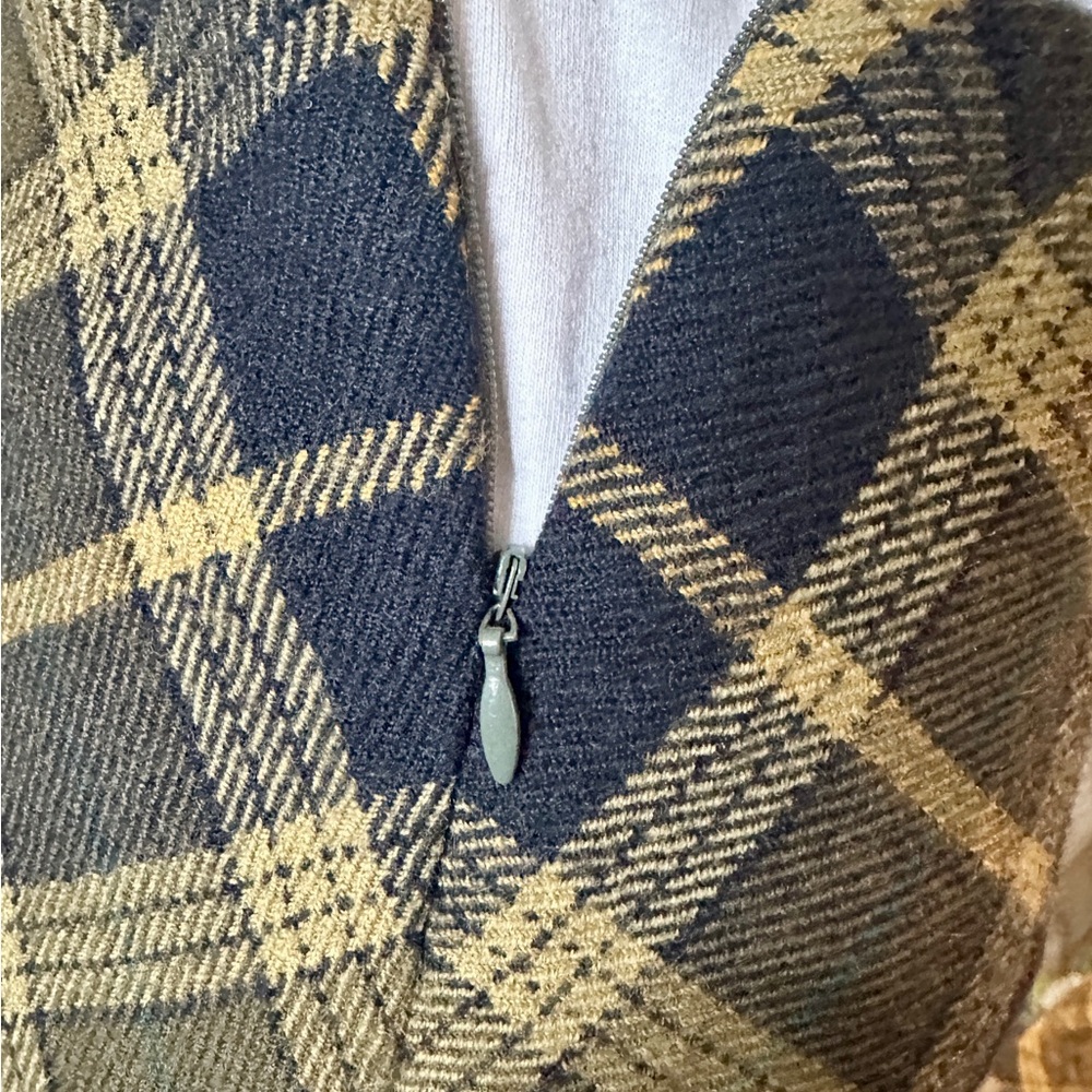 Jones New York Olive Green and Black Plaid Wool Skirt - Picture 5 of 6